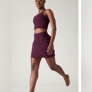 Athleta Women’s Active High-Waist Mini Skirt in Deep Plum
